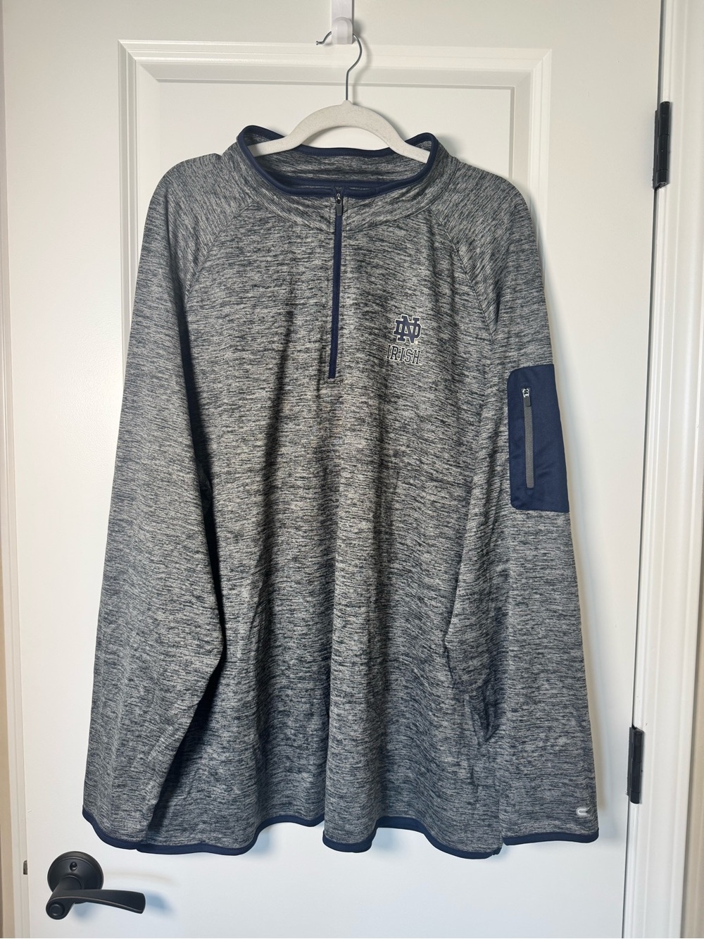 Men’s Notre Dame Navy/Gray Heather Quarter-Zip Pullover xxl